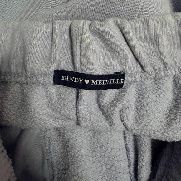 Brandy Melville Light Blue Jogger Sweatpants Women's Elastic Waist Fleece - Picture 5 of 7